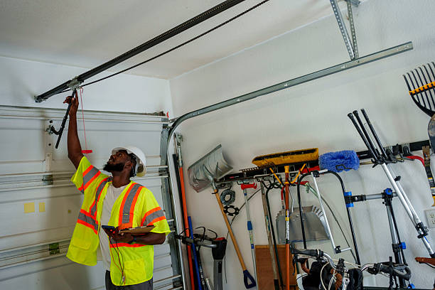Professional Garage Door Panel Replacement technician working in Hebron, IL
